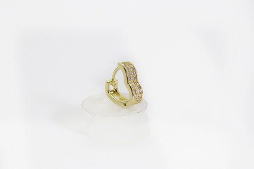 Brinco Vasques Argola Ouro Cravejado Zircônia 1.3cm