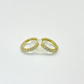 Brinco Argola Cravejada com Zircônias Banhado em Ouro 18K