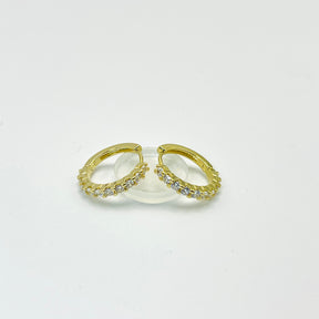 Brinco Argola Cravejada com Zircônias Banhado em Ouro 18K