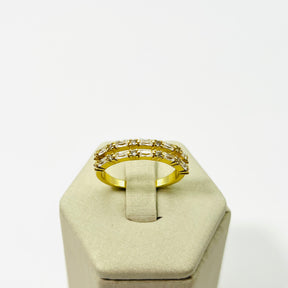 Anel Selene Aro Duplo Banhado A Ouro 18k Vasques Semijóias