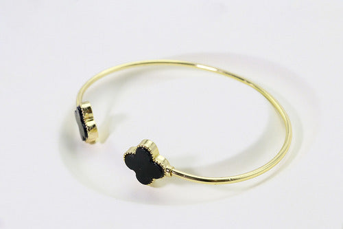 Bracelete Trevo Pedra Onix