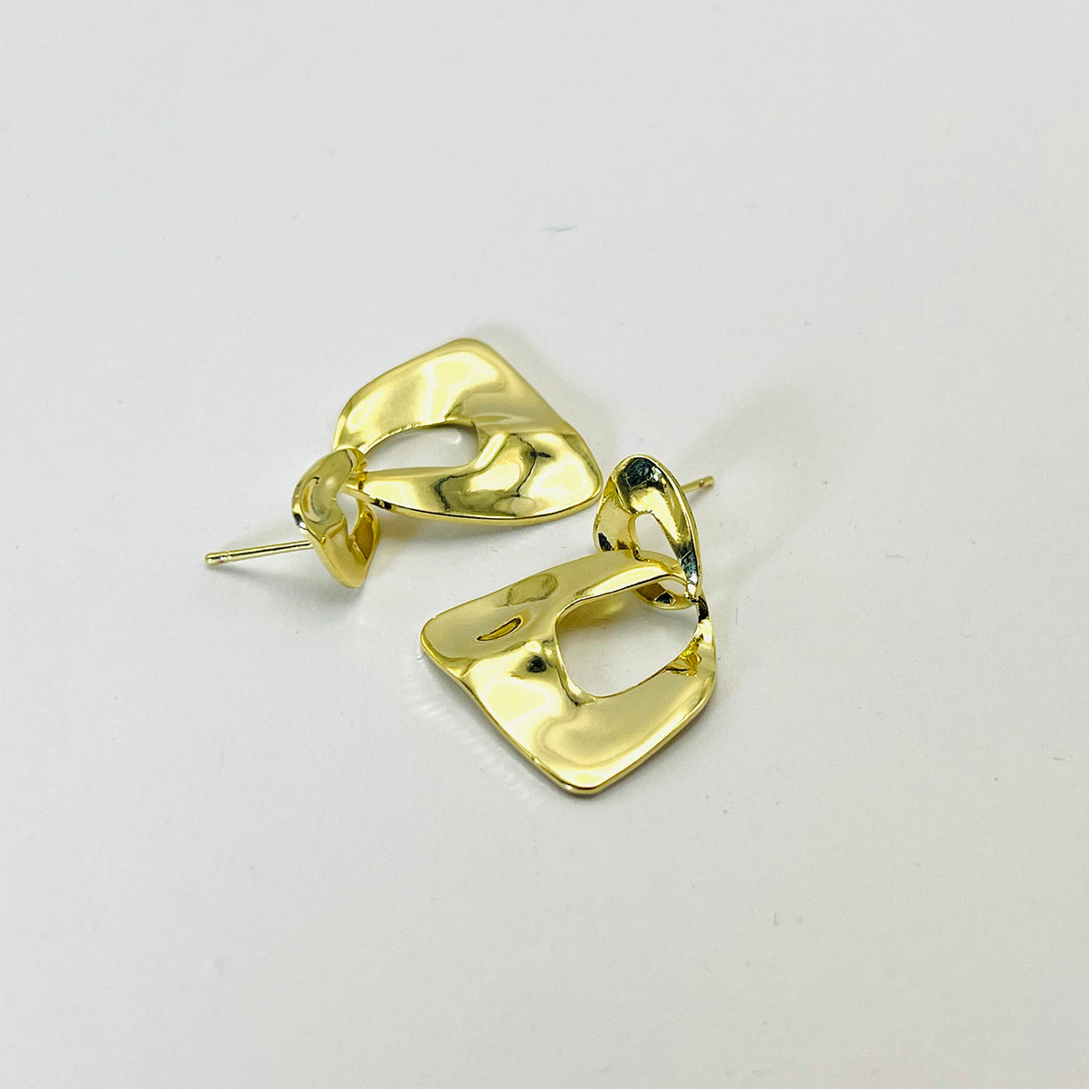 Brinco Duo Orgânico Banhado em Ouro 18K Vasqyes Semijóias