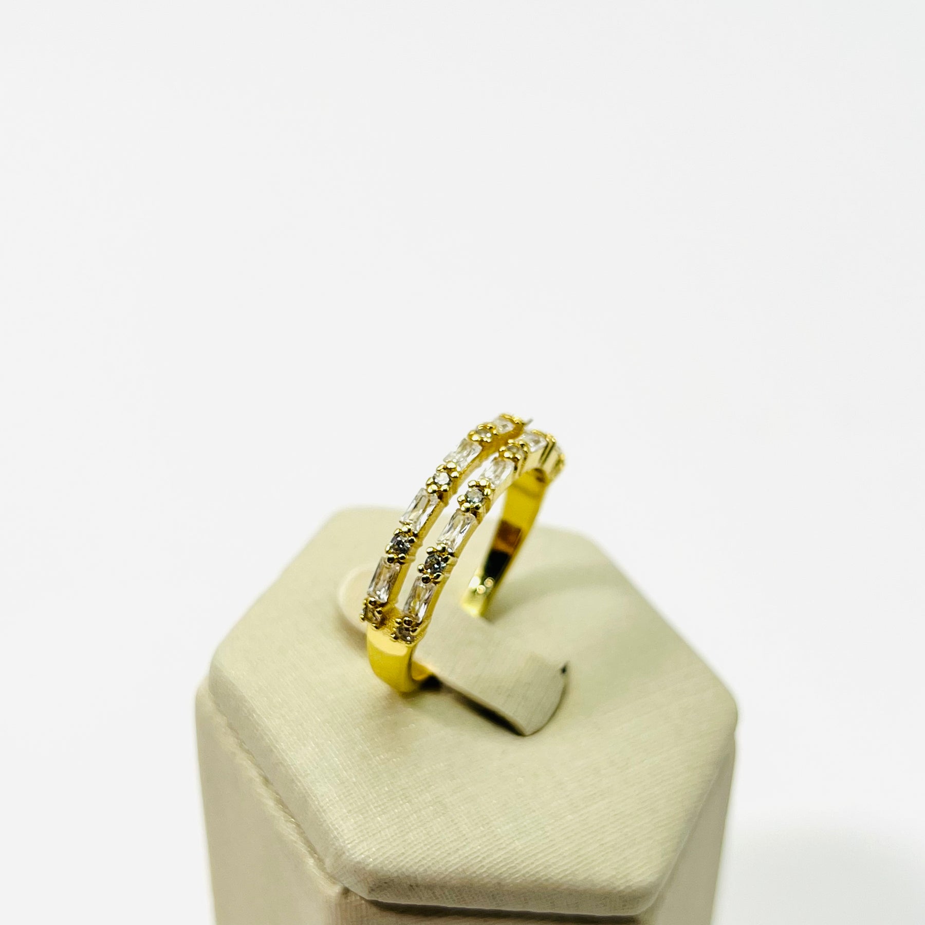 Anel Selene Aro Duplo Banhado A Ouro 18k Vasques Semijóias