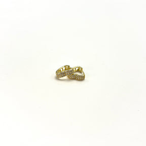 Brinco Argola Coração Cravejada Banhado a Ouro 18k - Vasques Semijóias