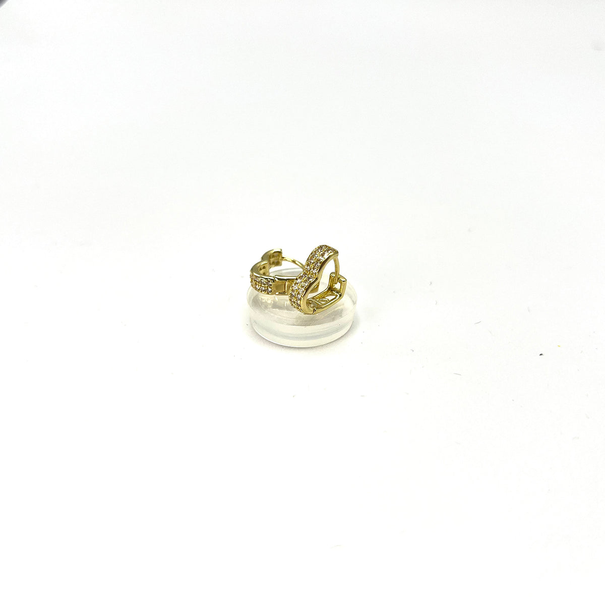 Brinco Argola Coração Cravejada Banhado a Ouro 18k - Vasques Semijóias