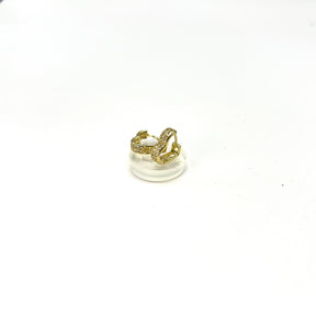 Brinco Argola Coração Cravejada Banhado a Ouro 18k - Vasques Semijóias