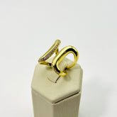 Anel Ondas Craveado com Zircônias