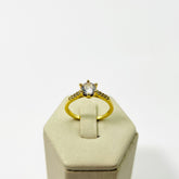 Anel Solitário Vasques Semijóias Com Zircônia Clássico