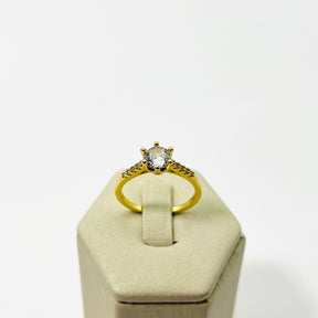 Anel Solitário Vasques Semijóias Com Zircônia Clássico