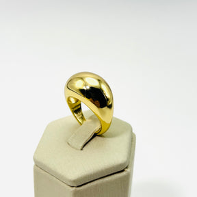 Anel Abaulado Banhado em Ouro 18K Vasques Semijóias