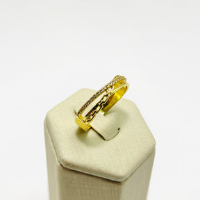 Anel Elegance Vasques Banhado A Ouro Com Zircônia