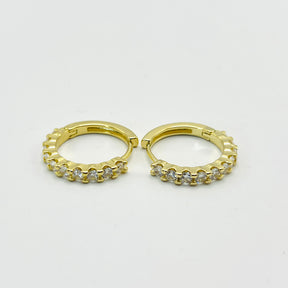 Brinco Argola Cravejada com Zircônias Banhado em Ouro 18K