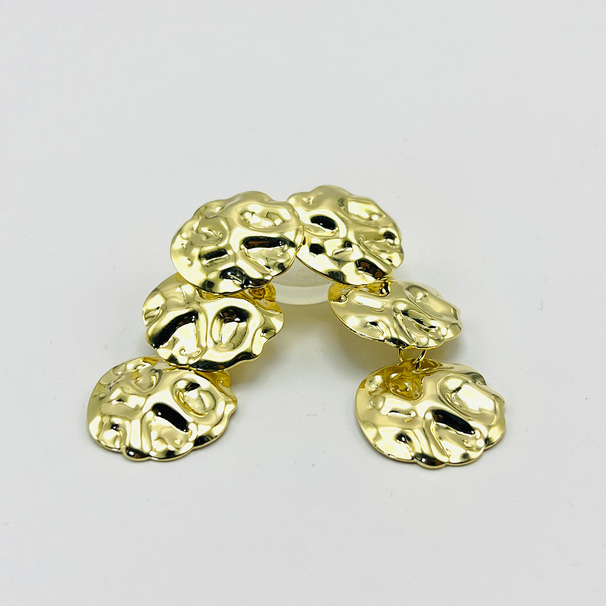 Brinco Discos Orgânicos Banhado à Ouro 18K Vasques Semijóias