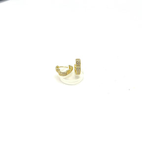 Brinco Argola Coração Cravejada Banhado a Ouro 18k - Vasques Semijóias