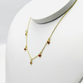 Colar Coraçoes Vermelhos