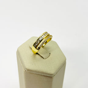 Anel Aro Duplo Brilhante