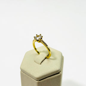 Anel Solitário Vasques Semijóias Com Zircônia Clássico