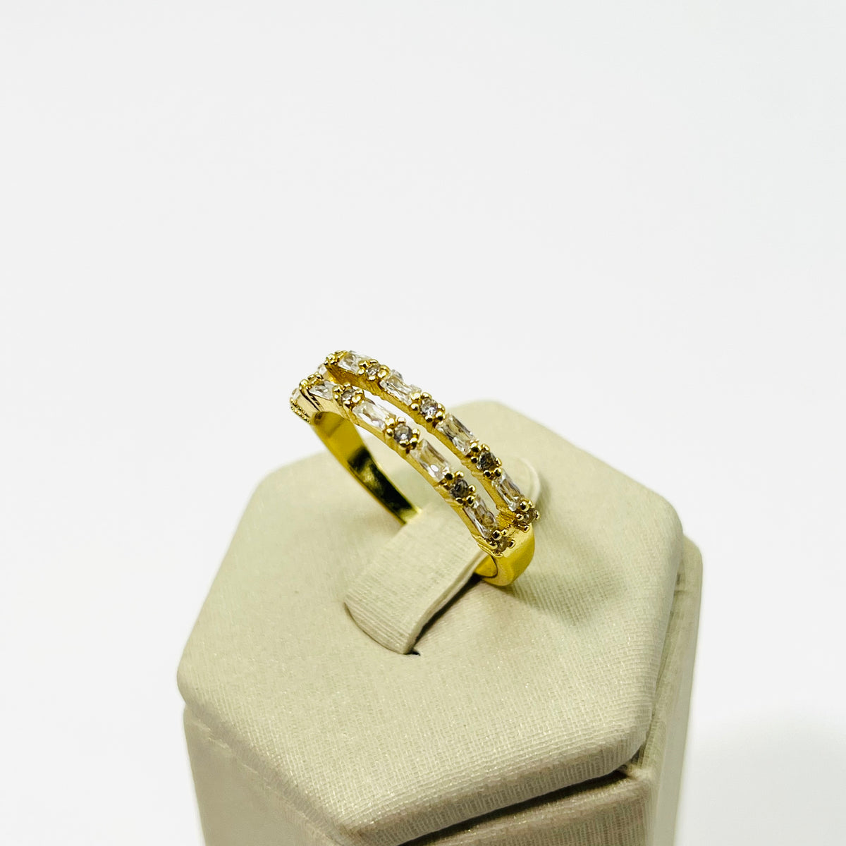 Anel Selene Aro Duplo Banhado A Ouro 18k Vasques Semijóias