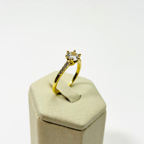 Anel Solitário Vasques Semijóias Com Zircônia Clássico