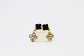 Kit de Semijoias Trevo Alhambra com Ônix | Vasques Semijoias