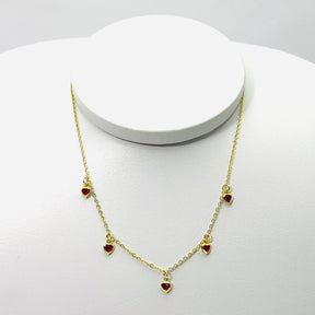 Colar Coraçoes Vermelhos