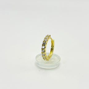 Brinco Argola Cravejada com Zircônias Banhado em Ouro 18K