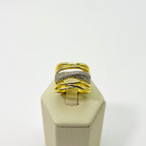 Anel Faixas Craveadas Banhado em Ouro 18K Vasques Semijóias