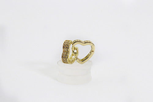 Brinco Vasques Argola Ouro Cravejado Zircônia 1.3cm