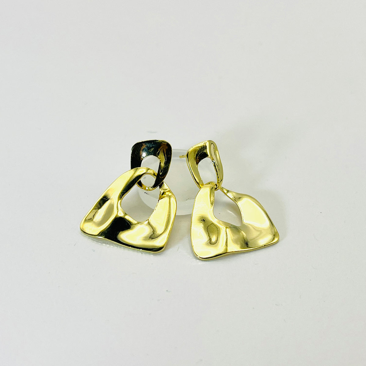 Brinco Duo Orgânico Banhado em Ouro 18K Vasqyes Semijóias